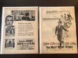 2 Vintage Movie Ads The West Point Story 1950 & Knock on Any Door 1949 Golden Age Humphrey Bogart Ja