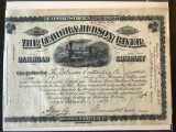 Capital Stock Certificate 1881 10 Shares The Lehigh & Hudson River Railroad Company $100 Each Share