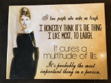 Small Canvis Wood Frame Quote Sign for Audrey Hepburn Inspiration Signs 7.5