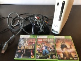 XBOX 360 Clean with Power Cords Controller and 4 Games Fable III Harry Potter  Lego  LA Noire