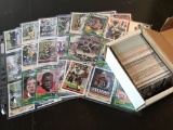 6 Protective Sheets of Collectible Football Cards Plus Small Box Full of Cards
