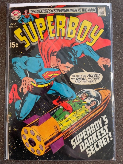 Superboy Comic #158 DC Comics 1969 Silver Age Neal Adams Wally Wood 1st 15 Cent Issue