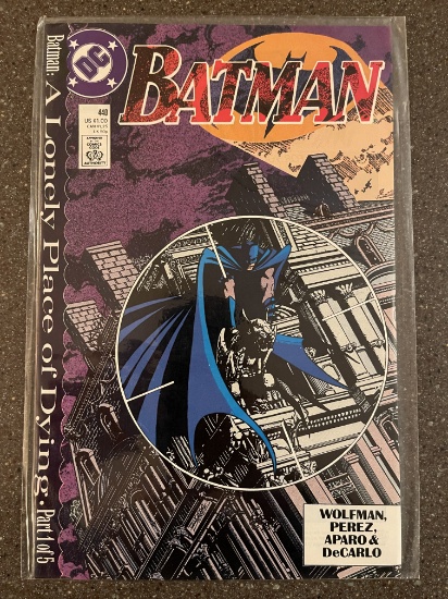 Batman Comic #440 DC Comics 1989 Copper Age Marv Wolfman Jim Aparo George Perez