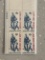 US Stamps #1343 Law and Order 1968 Unused Block of 6 Cent Stamps