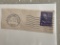 US Thomas Jefferson Stamp From 1938 Violet 3 Cent Stamp #807a Mailed 1938 From Torrance CA