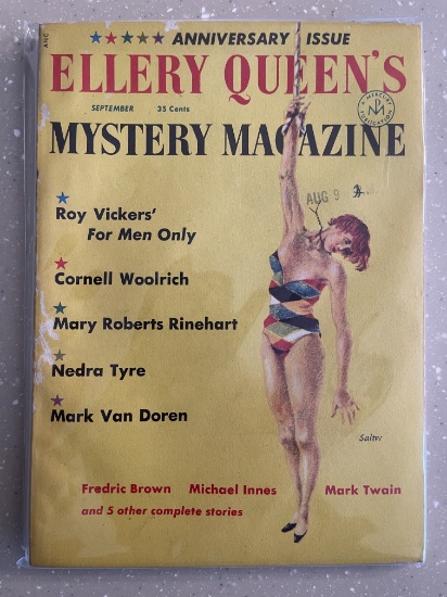 Ellery Queens Mystery Magazine Vol 26 #2 Davis Publications 1955 Golden Age Mark Twain