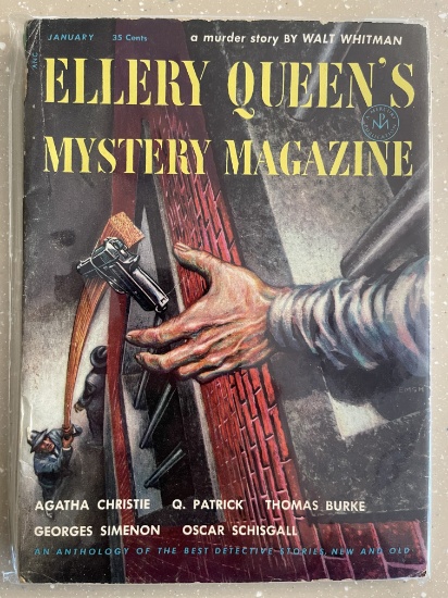 Ellery Queens Mystery Magazine Vol 23 #1 Davis Publications 1954 Golden Age Agatha Christie