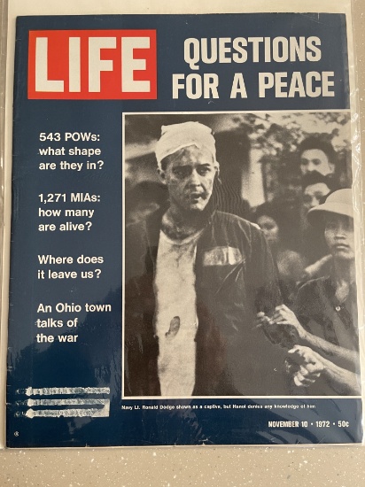 Vintage Life Magazine November 1972 Bronze Age POWs MIAs Vietnam War Questions for Peace