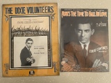 2 Vintage Sheet Music Eddie Cantors Nows the Time to Fall in Love 1931 & The Dixie Volunteers 1917