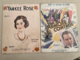 2 Vintage Sheet Music William Haines Remote Control 1930 & Irving Berlins Yankee Rose 1926