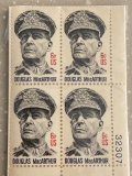 US Stamps #1424 Douglas MacArthur 1971 Unused Block of 6 Cent Stamps