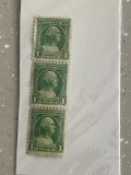 US Stamps #705 Washington Bicentennial Houdon Bust 1932 Unused Column of 1 Cent Stamps