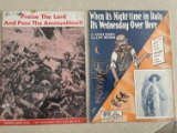 2 Vintage Sheet Music Praise the Lord And Pass the Ammunition!! 1942 When Its Night Time in Italy It