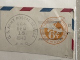 US Airmail 6 Cent Stamp US Army Postal Service 1943 Mailed During World War II