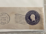 US States Postage 3 Cent Stamp 1943 Mailed During World War II from Torrance CA