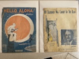 2 Vintage Sheet Music My Bluebird Was Caught in the Rain 1930 Hello Aloha How Are You 1926