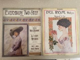 2 Vintage Sheet Music Del Rose Waltzes 1918 Everybody Two Step Song 1912