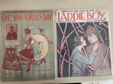 2 Vintage Sheet Music Oh You Circus Day 1912 Goodbye and Luck Be With You Laddie Boy 1917