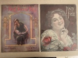 2 Vintage Sheet Music Fancy Free 1905 The Red Rose Rag 1911