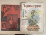 2 Vintage Sheet Music Goddess of Liberty 1910 Tessie Stop Teasin Me 1924