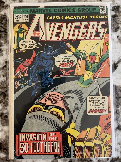 Avengers Comic #140 Marvel 1975 Bronze Age Issue Includes Thor, Vision, Scarlet Witch and Wasp
