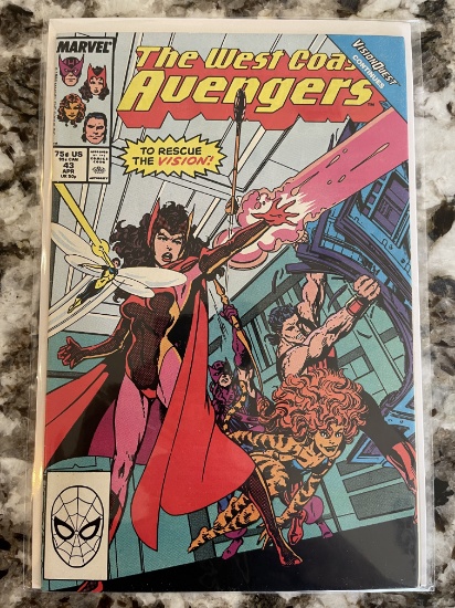 Avengers West Coast Comic #43 Marvel 1989 Copper Age VISIONQUEST STORYLINE