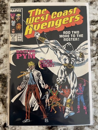 Avengers West Coast #21 Marvel 1987 Copper Age KEY Moon Knight Joins West Coast Avengers