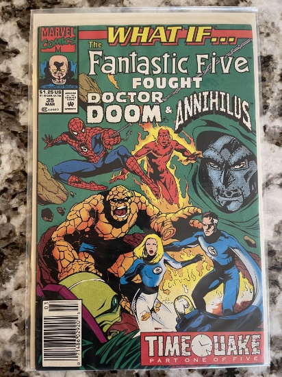 What If...? Comic #35 Marvel What if Fantastic Five Fought Doctor Doom? Spider-Man