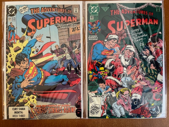 2 Comics The Adventures of Superman Comic #487 & #471 DC Comics Jimmy Olsen Sinbad