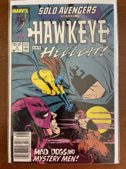 Solo Avengers Comic #9 Marvel 1988 Copper Age Hawkeye and Hellcat