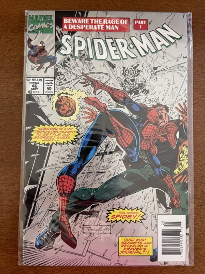 Spider-man Comic #46 Marvel Comics Special Silver Cover with Trading Card!