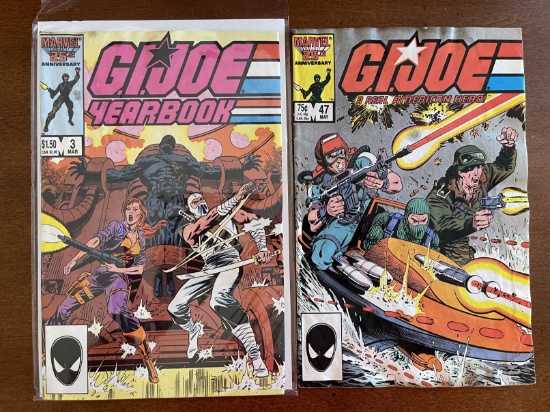 2 GI Joe Comics Yearbook #3 and GI Joe #47 Marvel 1986 Copper Age Larry Hama
