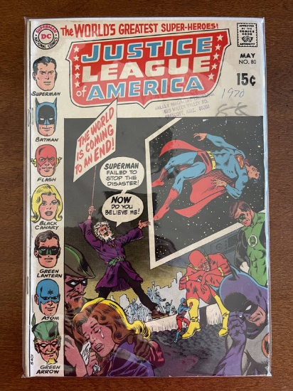 Justice League of America Comic #80 DC Comics 1970 Bronze Age 15 Cents