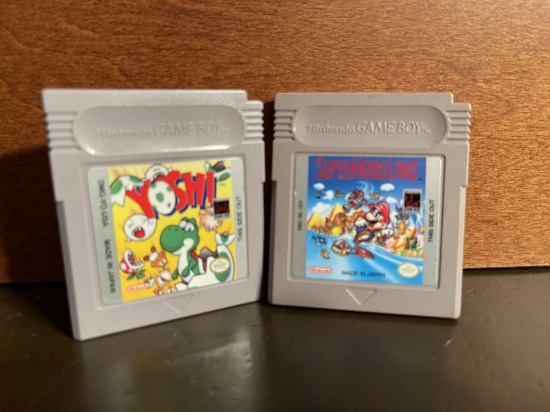 2 Game Cartirdges for Nintendo Gameboy Super Mario Land & Yoshi Classic Games