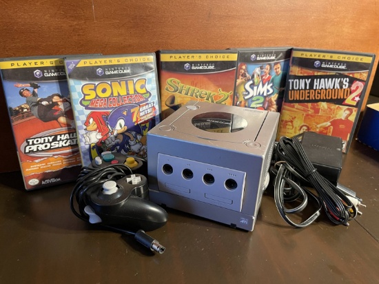 Nintendo Game Cube System 1 Controller & All Wires Power Cord 5 Games Sonic MEGA Collection