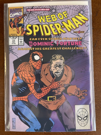 Web of Spider Man Comic #71 Marvel Comics Dominic Fortune 1990 Copper Age