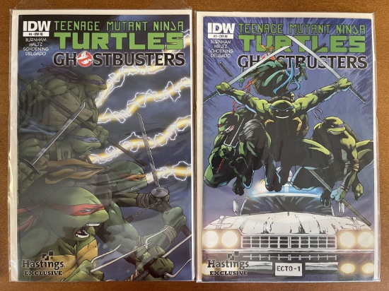 2 Issues Teenage Mutant Ninja Turtles Ghostbusters Comics #3 #4 IDW Hastings Exclusive