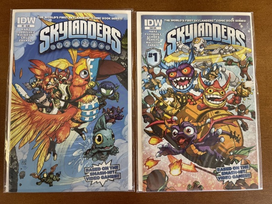 2 Items Skylanders Comics 1-2 IDW Based on the Smash Hit Video Games KEY 1st Issue