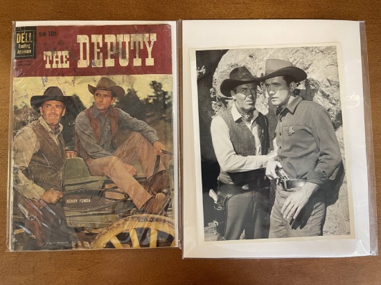 Original The Deputy TV Show Publicity Photo NBC 1959 Henry Fonda with Dell Comic 7X9