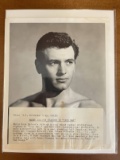 Photo Still 8X10 Publicity with Attached Article Rock Hudson 1951 From the Movie Iron Man