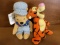 2 Disney Store Exclusive Mini Bean Bag Figures Choo Choo Pooh 8 Inches Tigger 8 Inches Like New