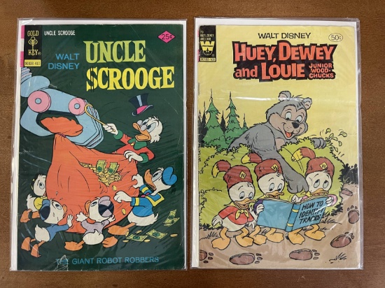 2 Issues Walt Disneys Huey Dewey and Louie #70 & Uncle Scrooge #115 Gold Key 1981 1974 Bronze Age Co