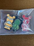 3 Items Official Authentic Disney Pin Trading 2012 Vinylmation Jr Trading Pins