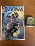 2 Items Catwoman Comic #1 DC Comics KEY 1st Issue & Catwoman Minature Keepsake Ornament Hallmark