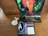 3 Items Star Trek Post It Electronic Desk Organizer with Original Series Sounds Mini-poster for Las