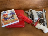 Special Edition RED Nintendo Wii System with Wires Controller Mario & Sonic Game with Case & Instruc