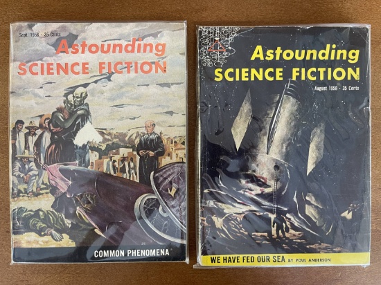 2 Issues Astounding Science Fact & Fiction Aug Sept 1958 Street & Smith Magazines Silver Age