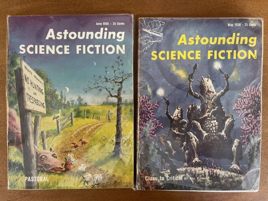 2 Issues Astounding Science Fact & Fiction May June 1958 Street & Smith Magazines Silver Age
