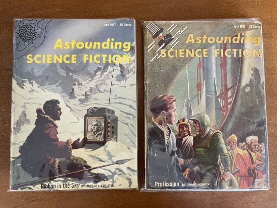 2 Issues Astounding Science Fact & Fiction June July 1957 Street & Smith Magazines Silver Age