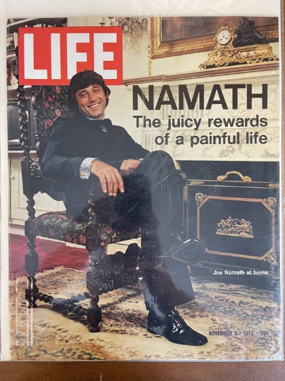 Life Magazine November 1972 Namath The Juicy Rewards of a Painful Life Bronze Age